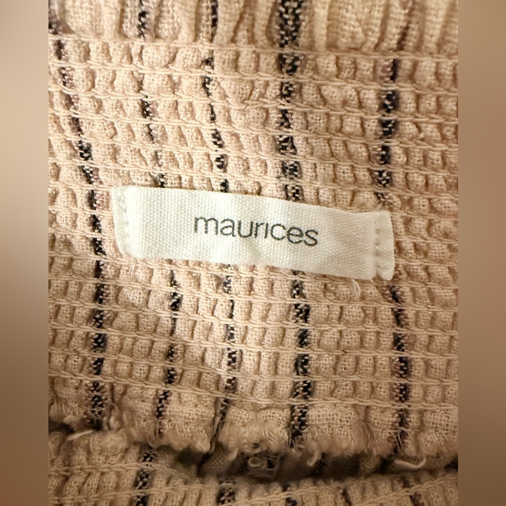 Maurices Striped Wide Leg Linen Blend Pants Size Small - Picture 5 of 9